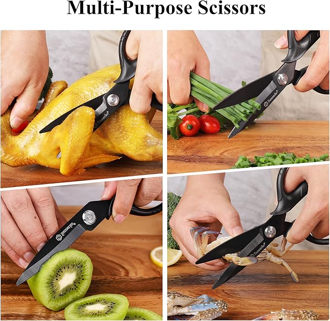 Sunnecko Kitchen Scissors All Purpose Heavy Duty Scissors Titanium Coated - Image 6