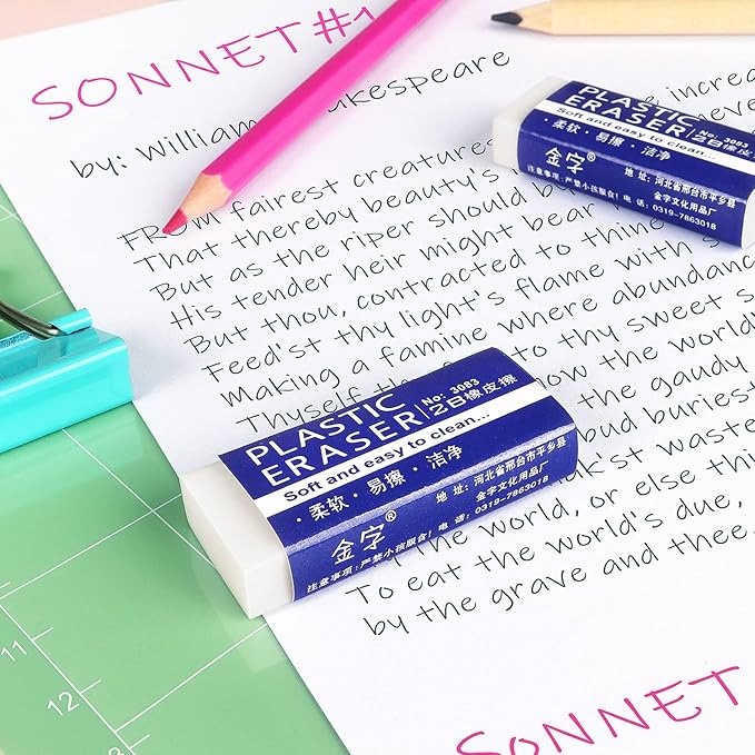 Tamaki 12 Pack Erasers, Large White Eraser - Image 6