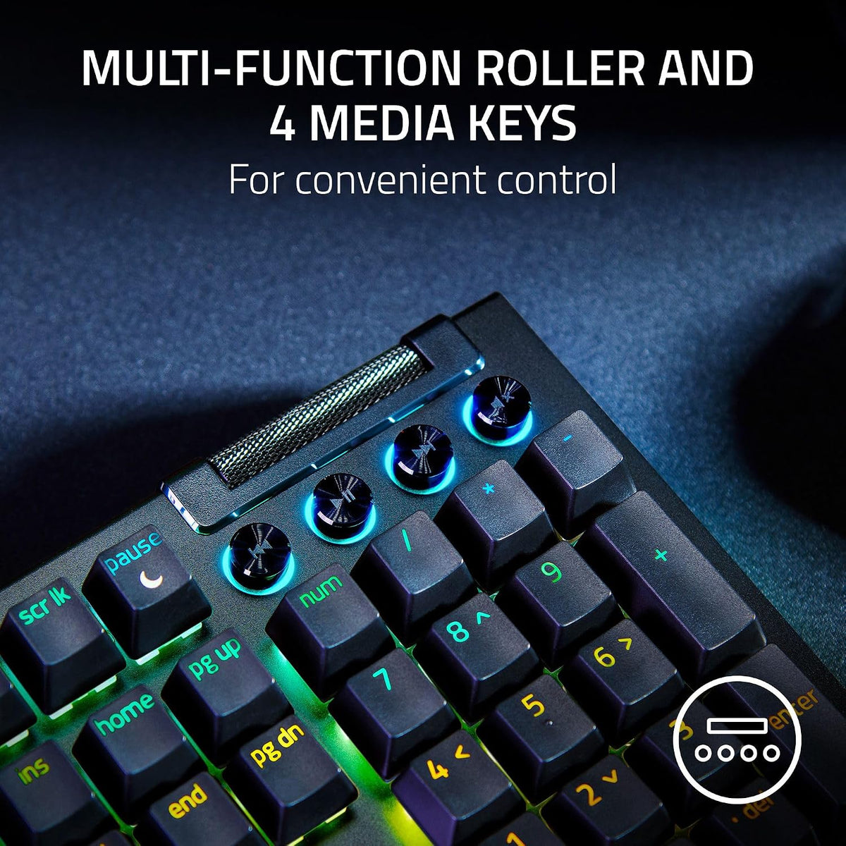 Razer BlackWidow V4 Mechanical Gaming Keyboard, Yellow Linear Switches