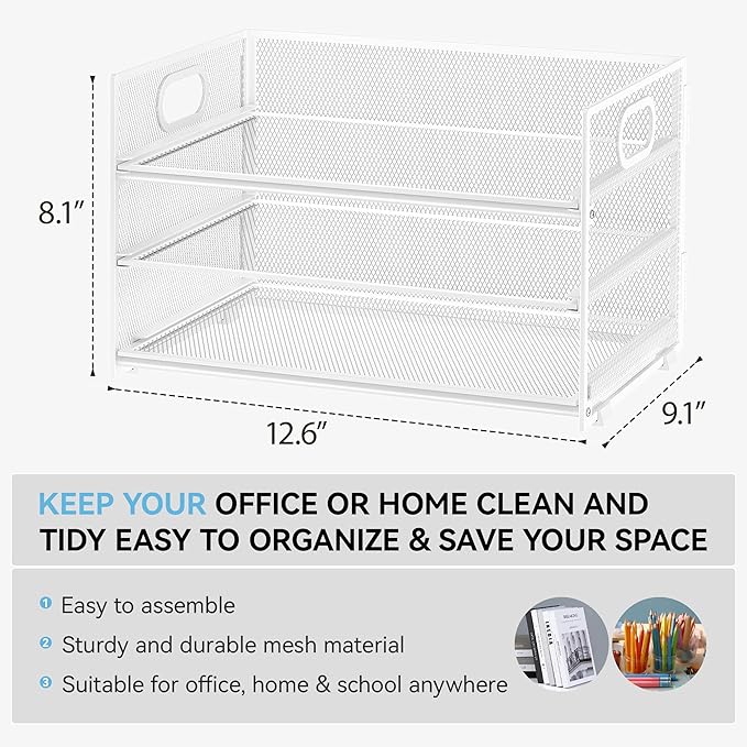 Subekyu 3 Tier Letter Tray Paper Organizer - Image 2