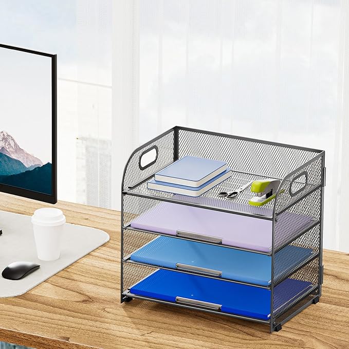 Marbrasse 4 Tier Paper Organizer Letter Tray - Image 6