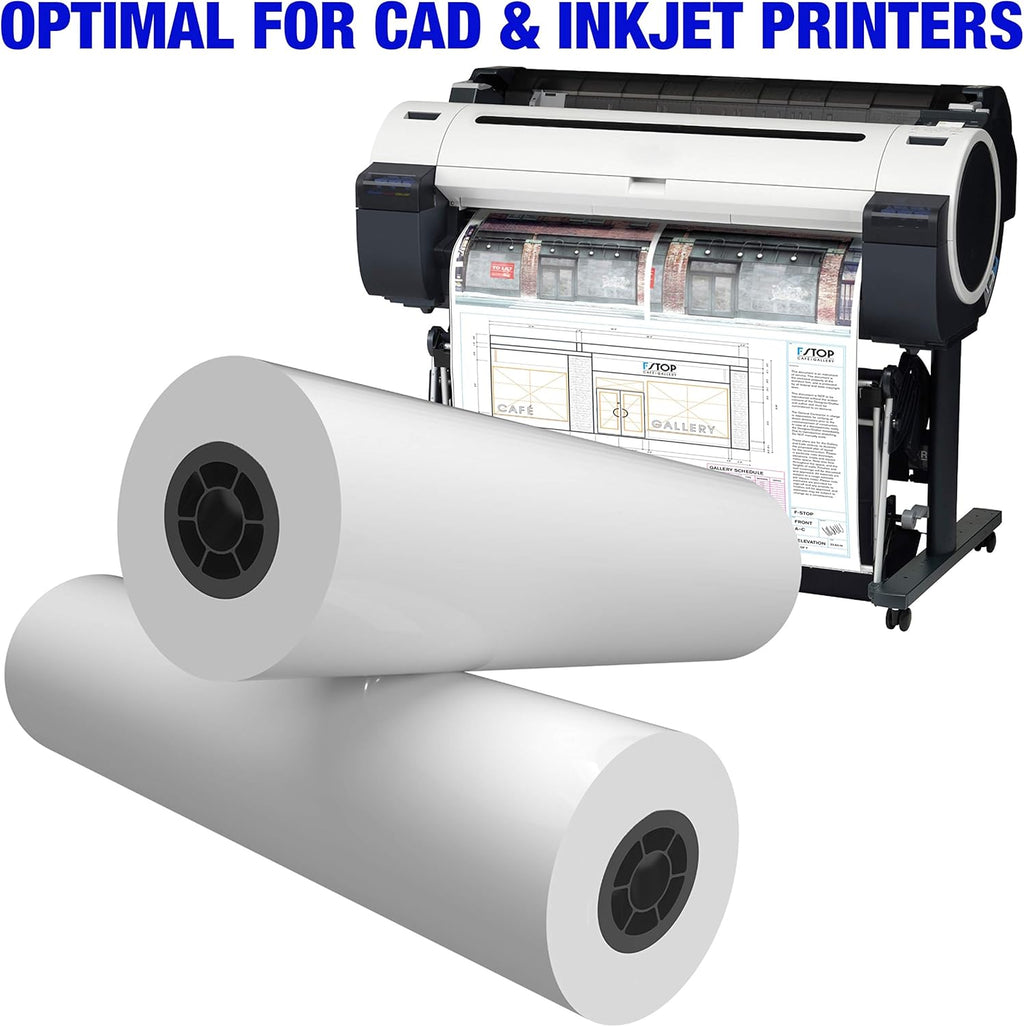 Alliance Wide Format Paper Rolls CAD Bond 30" Widths (2 Rolls, 30 In x 300 Ft | 2" Core)