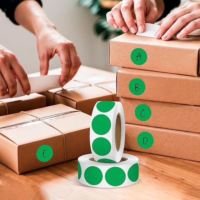 Green 1 Inch Round Color Coding Dot Labels, 10 Rolls 10000 Dot Stickers in - Image 6