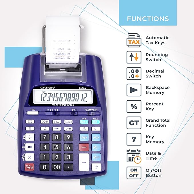 CATIGA New & Upgraded 2025 Printing Calculator Adding Machine 10 Key, Desktop - Image 4