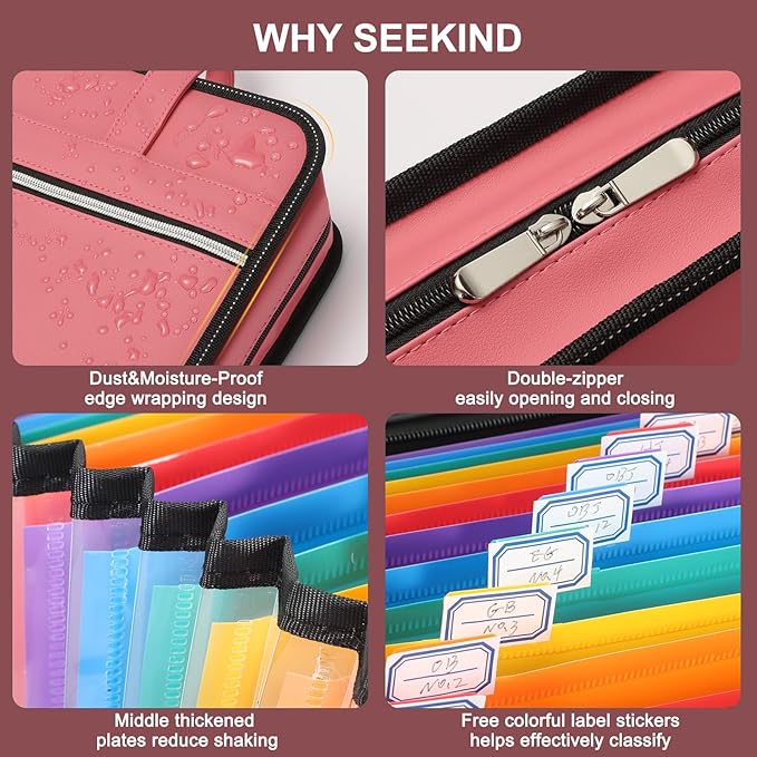 SEEKIND PU Leather Accordion File Organizer - Image 5