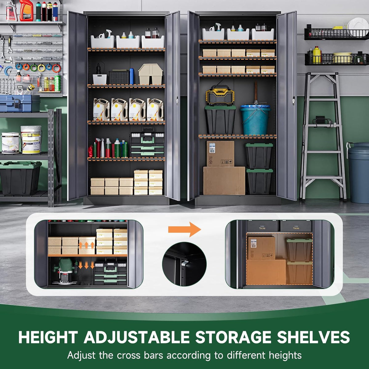 letaya metal garage storage cabinets with lock door, package contents