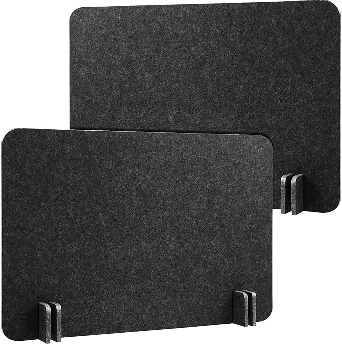 Fabbay 2 Pcs Acoustic Freestanding Desk Divider Desk Partition 16 x 24 Inch by Fabbay