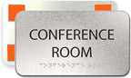 ADASigns Conference Room Sign 7" W x 4" H Durable Brushed Aluminum by ADASigns
