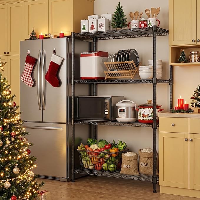 M MZG 1400 lbs 4 Tier Storage Rack Metal Wire Shelving Unit, Storage Standing - Image 2