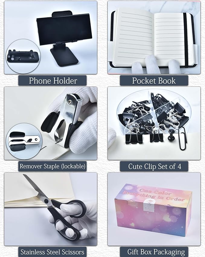 LXEVIHK 20Pcs Black Desk Organizers and Accessories - Image 4