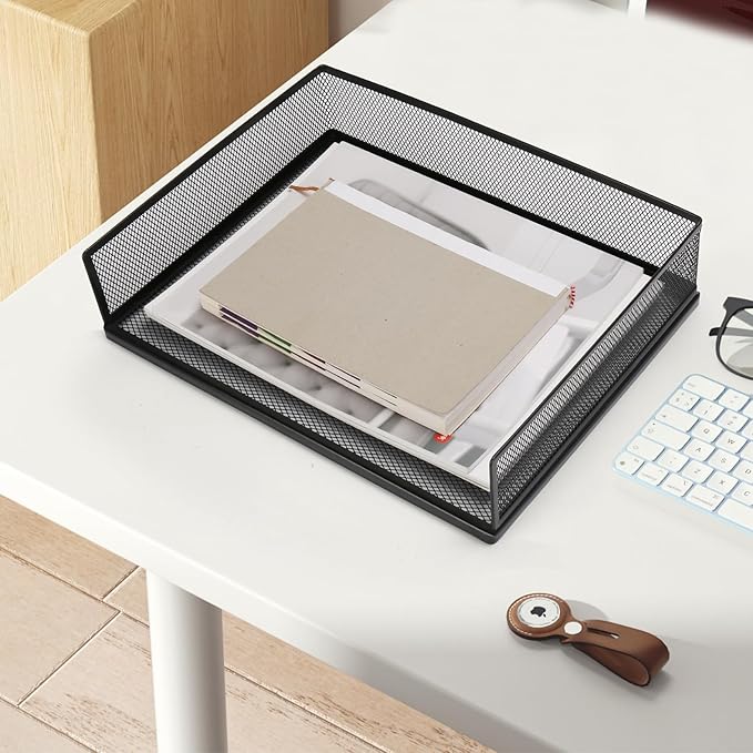 AZFUNN Wire Mesh Letter Trays Paper Tray Desk File Organizer, 2 Pack Stackable - Image 8