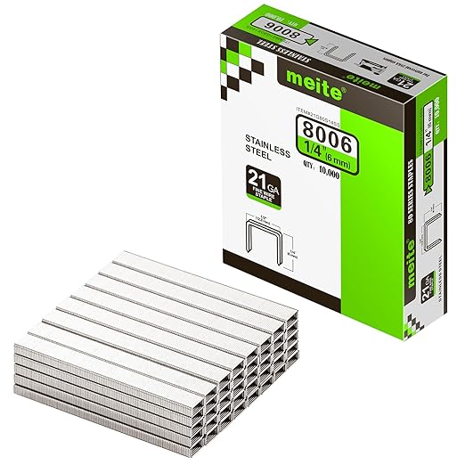 meite 21 Gauge 1/2-inch Crown Upholstery Staples, 304 Stainless Steel by meite