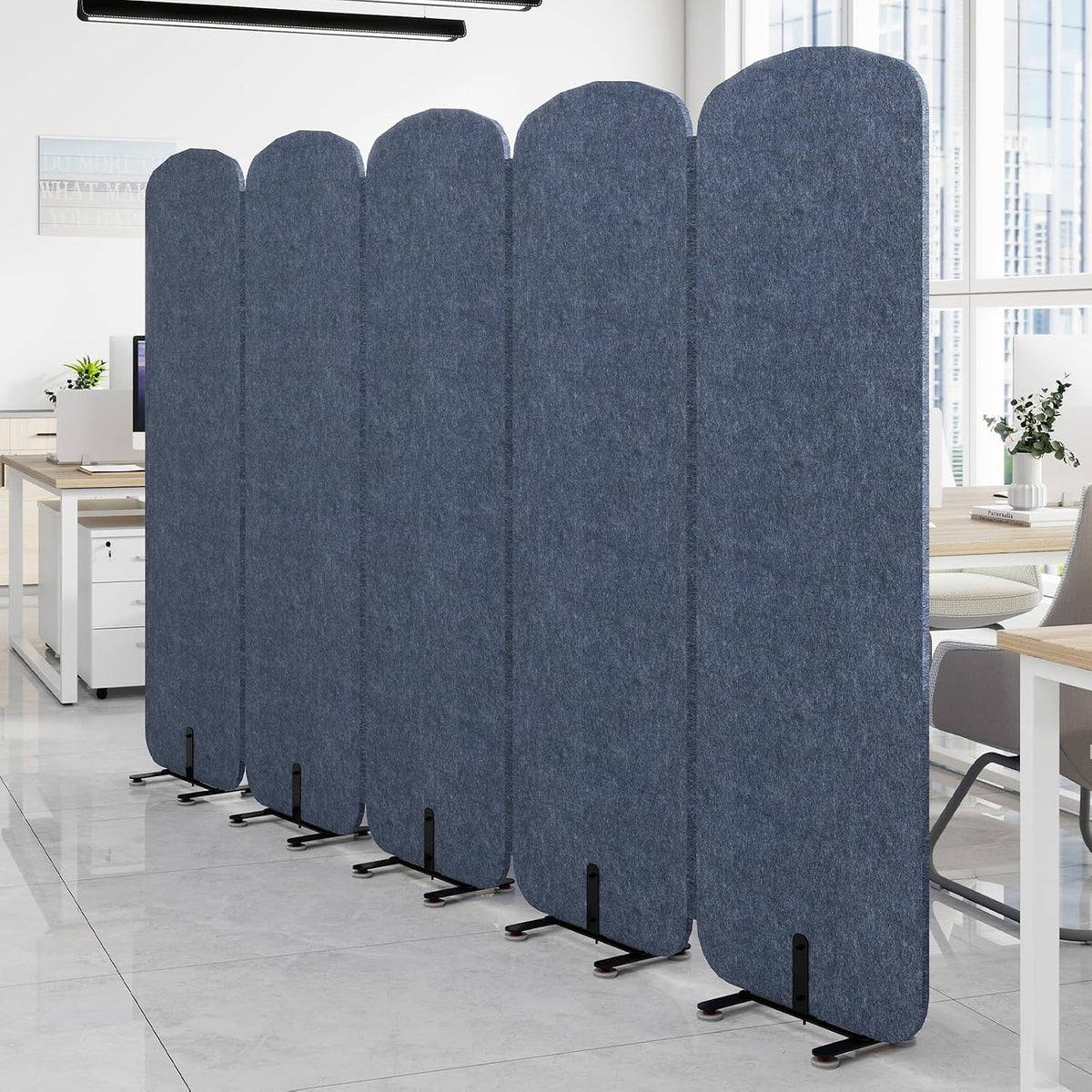 Natwind 5 Panel 122.8 x 71 in Office Room Privacy Protect Space Divider