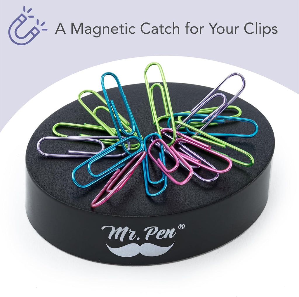 Mr. Pen- Magnetic Desk Toy With Colored and Silver Paper Clips (100 Pieces), Desk Toys, Desk Decor, Desk Accessories, Paperweight, Cute Office Supplies, Paper Clips Holder, Paper Clip Dispenser | Paperclip Holders for Desk, Paper Clip Dispenser, Paper