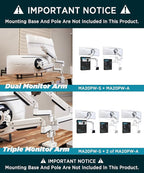 ULTRARM Heavy Duty Extension Arm Dual 49" Vertical Stacked Monitor Mount Height - Image 6