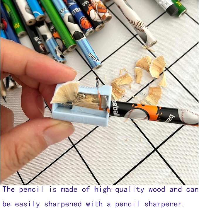 Jsehchya 72PCS Corlorful Wooden Football Pattern Cased Pencils - Image 3