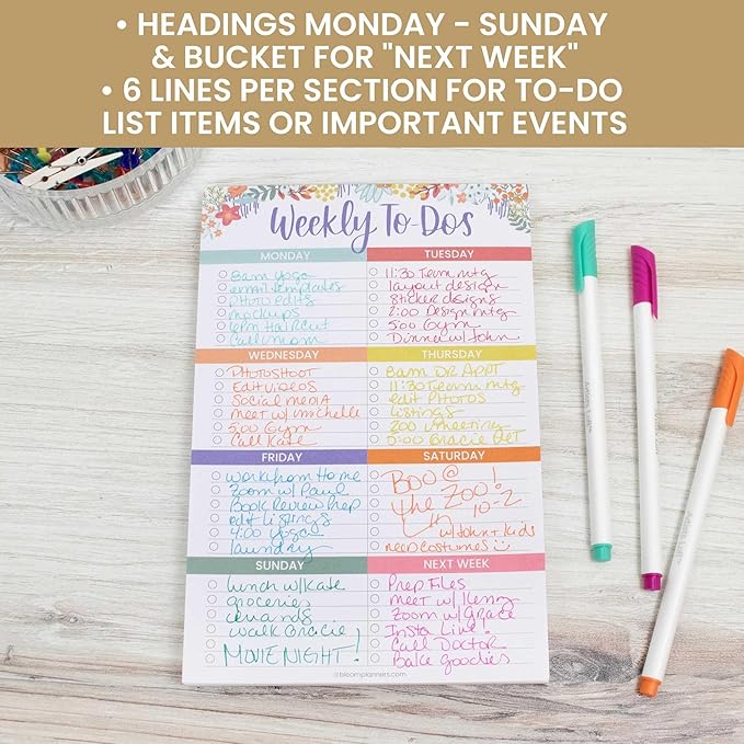 bloom daily planners Undated Weekly Tear-Off To Do List Planning Pad - Image 5