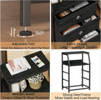 Furnulem Black Night Stand, Small Dresser - Image 6