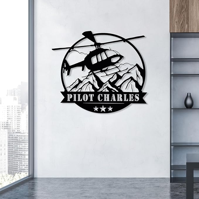 Personalized Metal Airplane Wall Art, Airplane Name Sign, Customized Pilot Name - Image 8