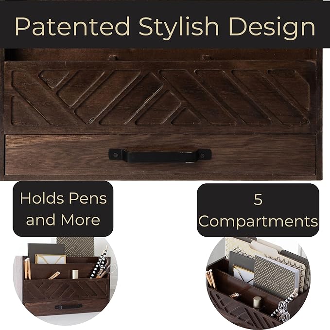 BLU MONACO | Wooden Mail Organizer - Image 5