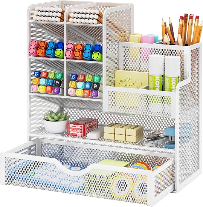 Marbrasse Mesh Pen Holder for Desk, Desk Organizers and Accessories for Office by Marbrasse