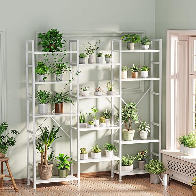 SUPERJARE Triple 5 Tier Bookshelf, Bookcase - Image 2