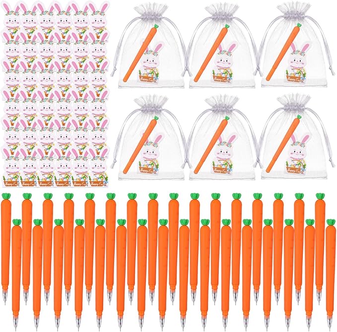 Eaasty 36 Set Easter Gifts Bulk Carrot Ballpoint Pens by Eaasty