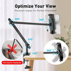 AboveTEK Tablet Stand Holder for Desk & Bed, Aluminum iPad Holder Arm - Image 4