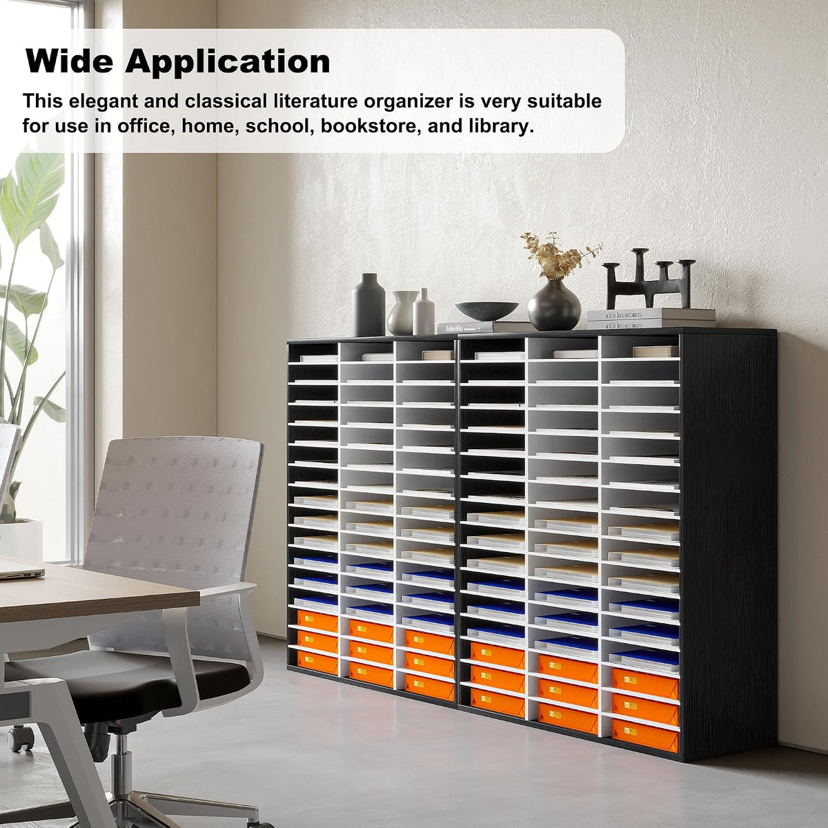 Mail Sorter Wood Literature Organizer, Student Mailbox for Classroom, Desktop...