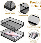Magazine File Holder, 2 Pack Desk Organizer and Accessories, Metal Paper Tray - Image 2