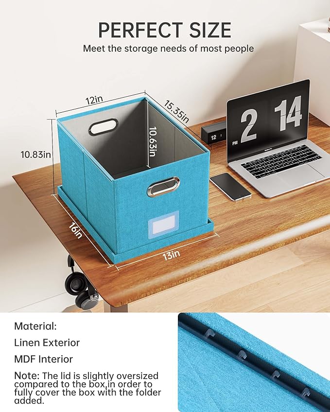 Oterri File Organizer with Lid, File Box, File Cabinet - Image 3