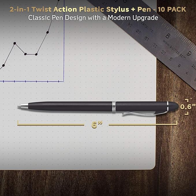 DISCOUNT PROMOS Twist Action Plastic Stylus Pens, Bulk Pack - Image 5