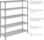 M MZG 2200 Lbs 5 Tier Storage Rack Metal Wire Shelving Unit, Storage Standing - Image 7