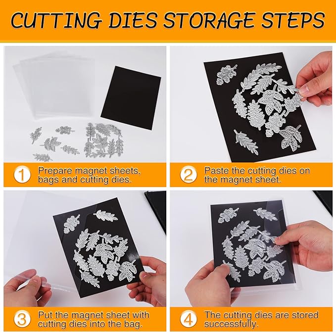 40 PCS Stamp and Die Storage Bag and Rubber Magnetic Sheets, Die Storage Set - Image 6