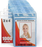 Mifflin-USA Large Vertical ID Badge Holders, Plastic Nametag Covers by MIFFLIN