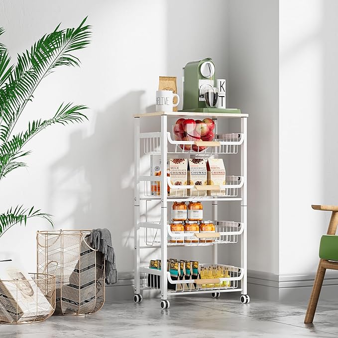NiuYichee 5-Layer Fruit Basket Kitchen Food Storage Organizer and Storage Rack - Image 2