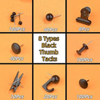 418 Pcs Push Pins Set, 8 Types Black Thumb Tacks - Image 3
