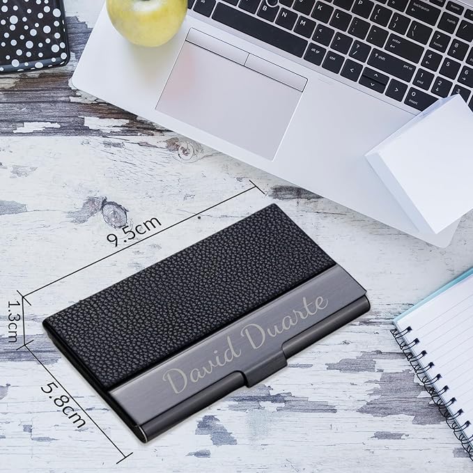 Taikuri Custom Business Card Holder Personalized Engraved Leather Business Card - Image 2