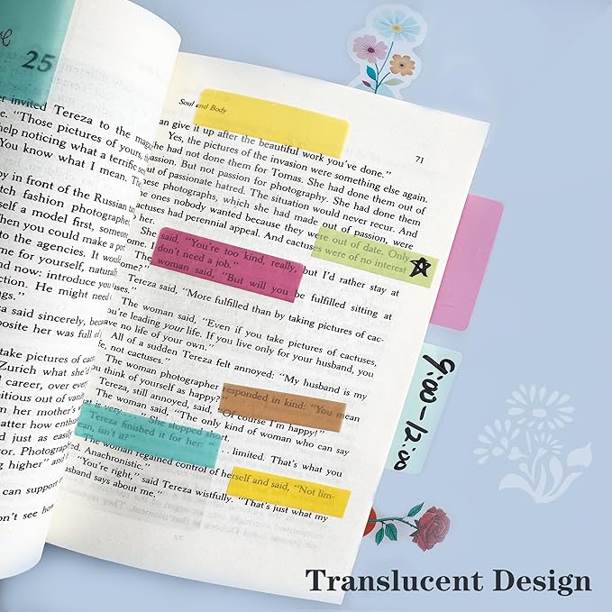 ELII 500 PCS Sticky Index Tabs 2 Inch Book Tabs Page Markers File Tabs Self - Image 7