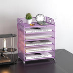 6 Tier Desk Organizer, Heavy-Duty Thick Metal Letter Tray Organizer, Large - Image 2