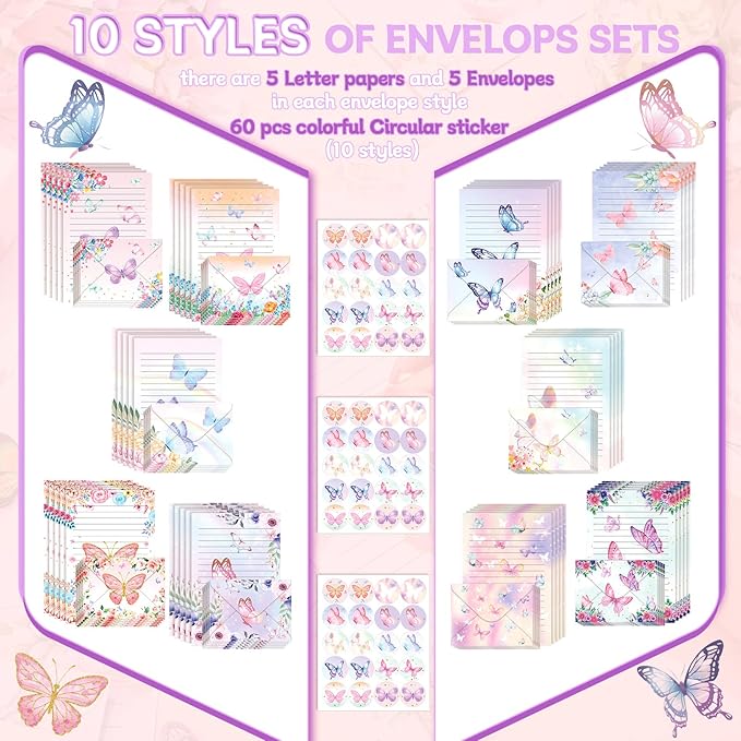 TaoBary 160 Pcs Stationery Paper Set 50 Double Sided Stationery Papers - Image 4