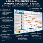 PMXBOARD Gantt Chart Project Whiteboard Kit | 668 Magnetic Pieces and Easel | - Image 5