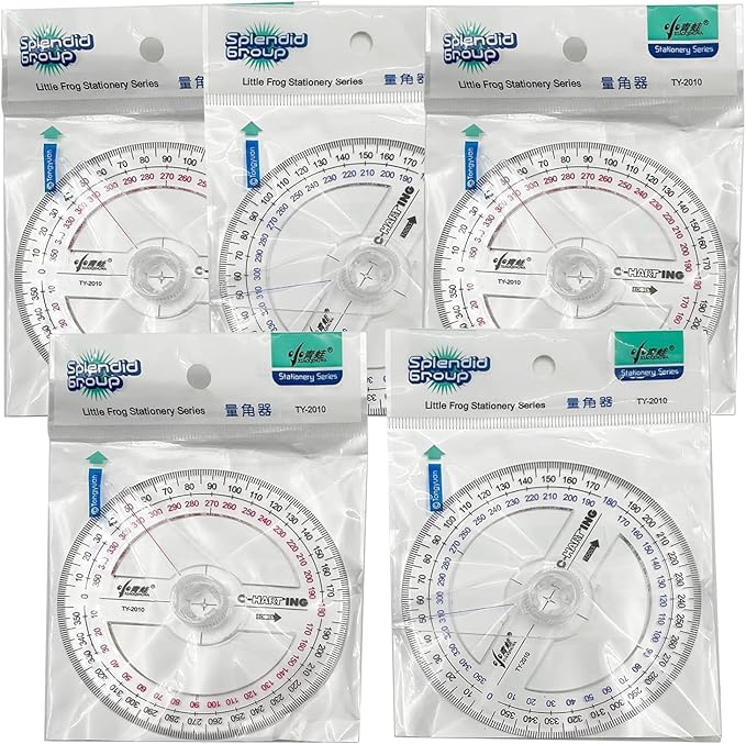 360° Protractor Pack of 30 Protactors Plastic Protractor Math Protractors Clear - Image 7