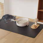 3'×5' Black Floor Protector for Home, Waterproof No Spill Floor Desk Mat | Vinyl Plastic Easy Cleaning Area Mat for Hardwood Floor, Kitchen, Pet Feeding Area