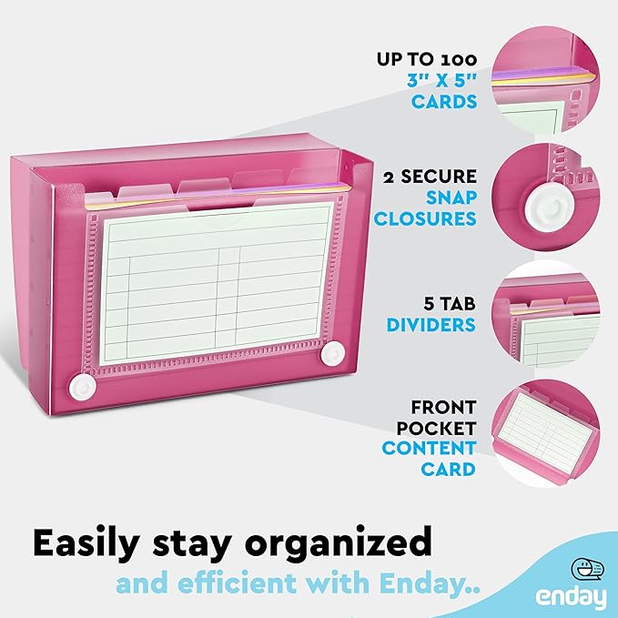 3" X 5" Index Card Case Holds 100 Cards Includes Business Card/Index Holder and - Image 3