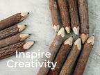 BSIRI Black 3 Inch Wood of 12 in Pack Tree Bark Pencil Favors in Wooden Rustic - Image 9
