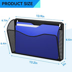 GDINDINFAN 3 Single Pocket Wall File Holder, Mesh Hanging File Folder Paper - Image 3