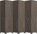 Cozy Castle Wood Room Divider, 6 Panels Folding Privacy Screen, 66.9'' Wall - Image 8
