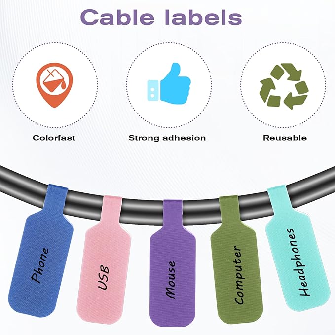 40 Pcs Cable Labels for Cords, 1.57× 0.78" 8 Colors Cord Labels for Electronics - Image 5
