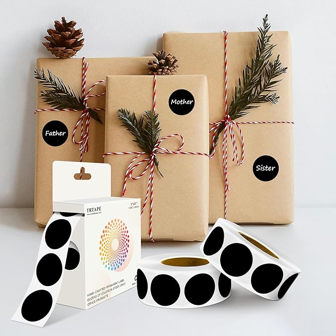 Black 1 Inch Round Color Coding Labels - Image 6